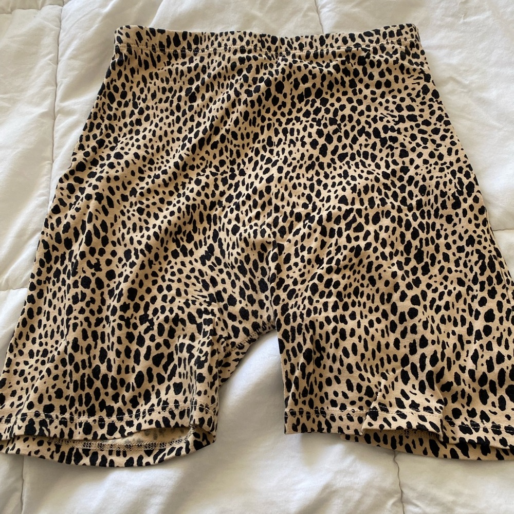brandy melville cheetah biker shorts